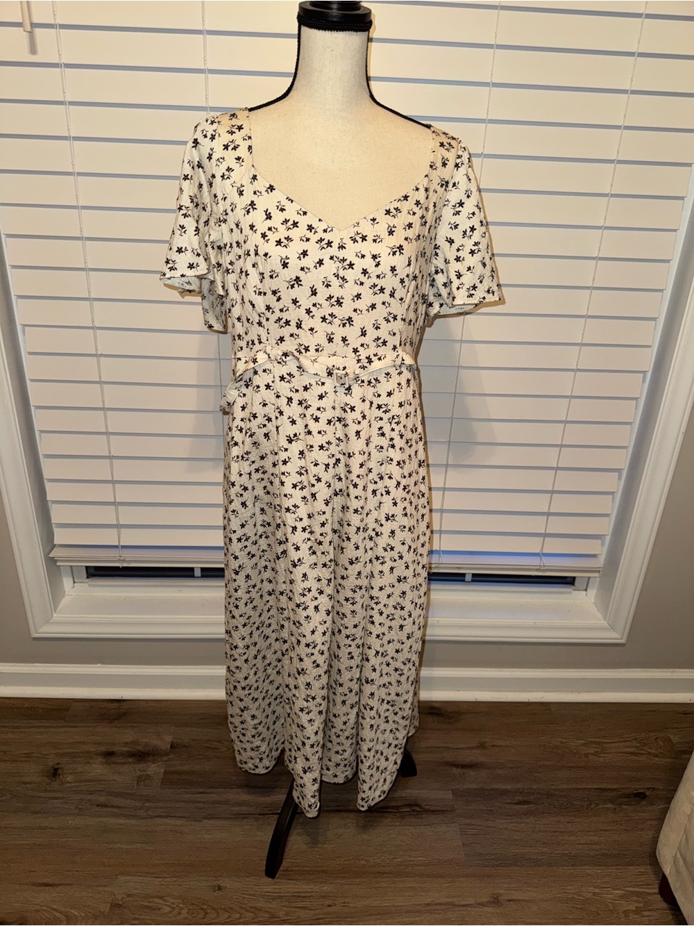 a new day Cream Maxi Dress with Navy Floral Print